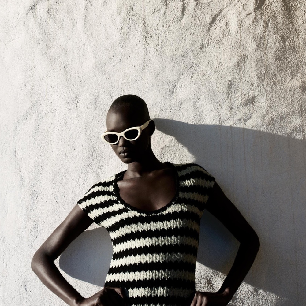 Zara STRIPED RUSTIC DRESS - Picture 7 of 7